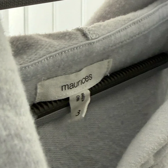 Maurices Off White Quilted Hoodie Sweater - Picture 4 of 4